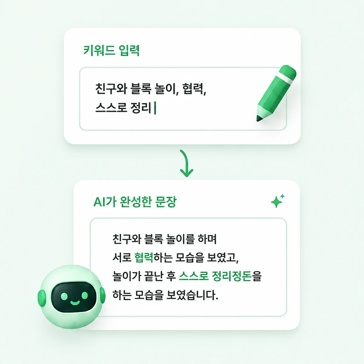 키워드 기반 AI 생성